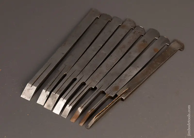 Graduated Set Of 8 Moulson Bros. Plow Plane Irons - 119140 1