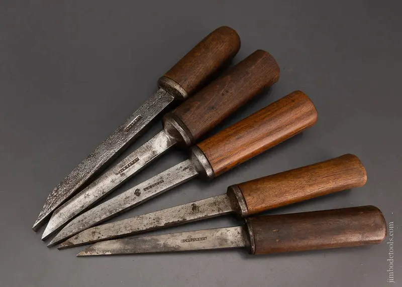 Great Set Of 5 I. & H. Sorby Pig Sticker Mortise Chisels -- 106062 1