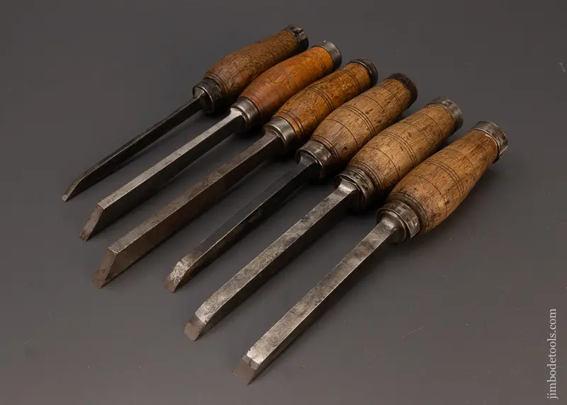 Great Set Of 6 Dutch Heavy Mortise Chisels - 111856 1