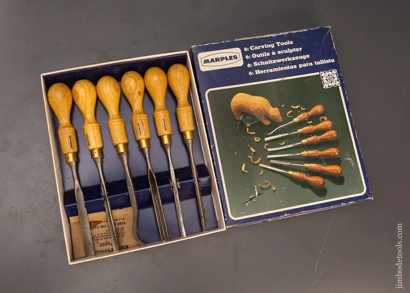 Marples Set Of 6 Carving Tools Mint In Box - 118890 1