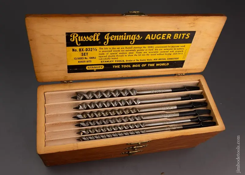 Mint Complete Set Of 13 Russell Jennings Auger Bits In Original Three Tiered Box - 101311 1