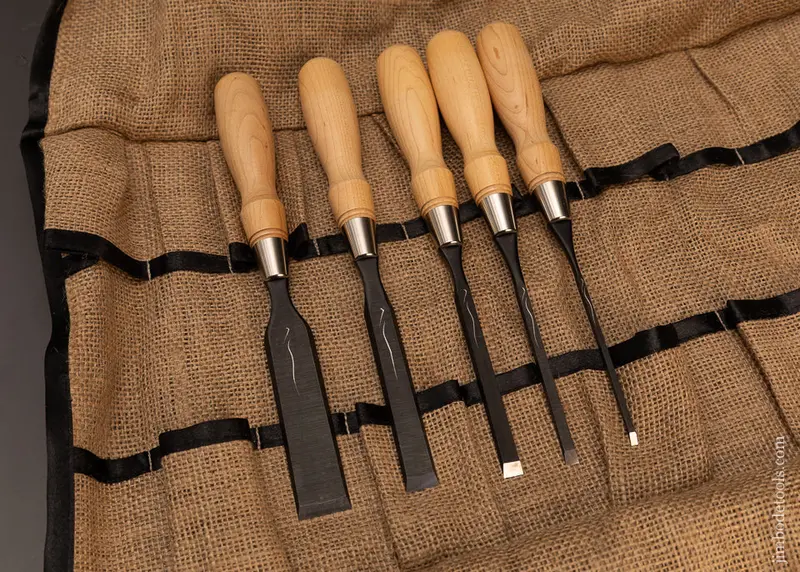 Mint Set Of 5 Zen Wu White Steel Japanese Chisels - 120121 1