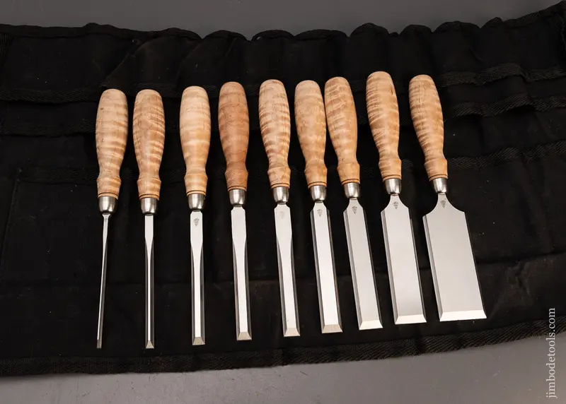 Mint Set Of 9 Dovetail Chisels By Blue Spruce Tool Works - 114527 - As Of Dec 25 1