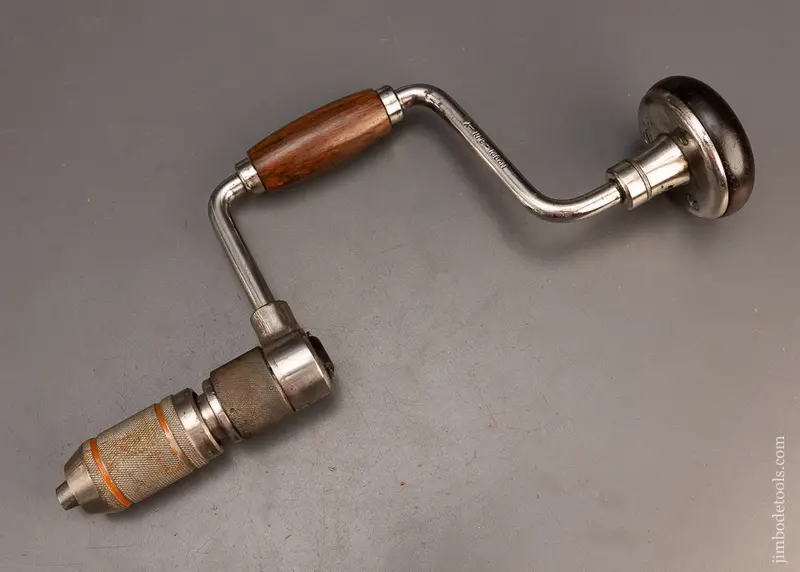 Near Mint 10 Inch Stanley No. 921 Enclosed Ratchet Bit Brace With Rosewood Handles - 115298 1