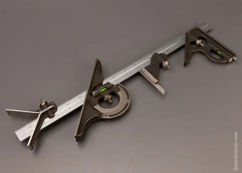 Near Mint 18 Inch Combination Square Set With Height Gauge Brown & Sharpe - 111387 1