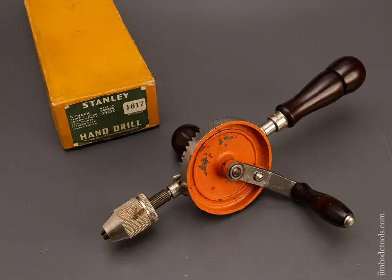 Near Mint In Box Stanley No. 1617 Hand Drill With Rosewood Handles - 117550 1