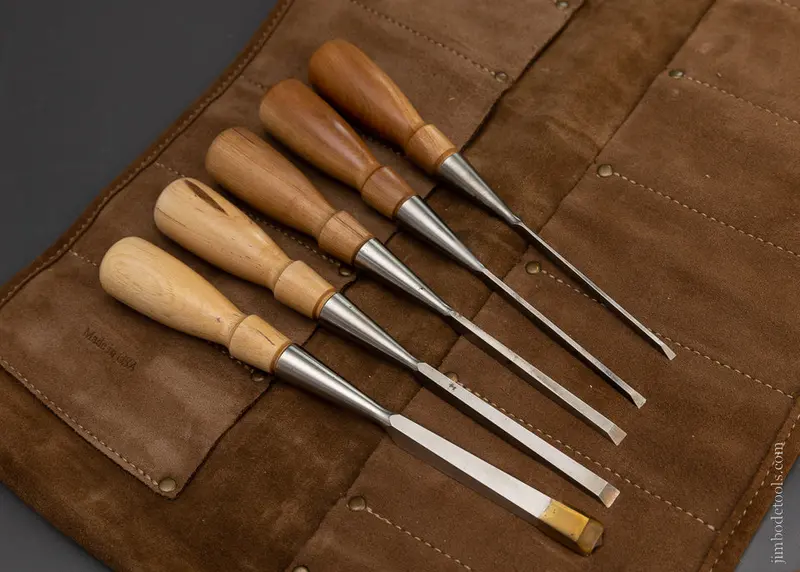 Near Mint & Unused Set Of 5 Lie Nielsen Bevel Edge Chisels With 3 Discontinued Sizes - 106867 1
