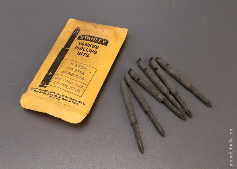 New Old Stock Package Of 6 Phillips Screwdriver Bits For Stanley Yankee No. 30A Drivers - 109724 1