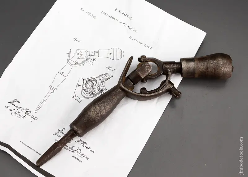 Quimby S. Backus Patent Angular Bit Stock 1872 - 101248 1