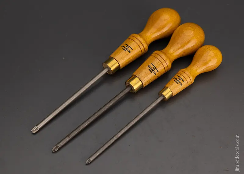 Rare Marples Phillips Cabinet Maker’S Screwdriver Set 3 Sizes - 104776 1
