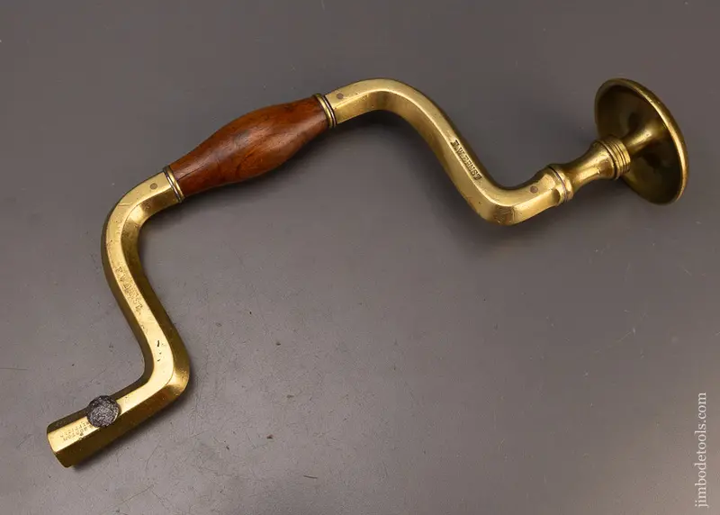 Rare Signed “Horton” Solid Brass Framed Bit Brace 1850 Patent - Excelsior 111178 1