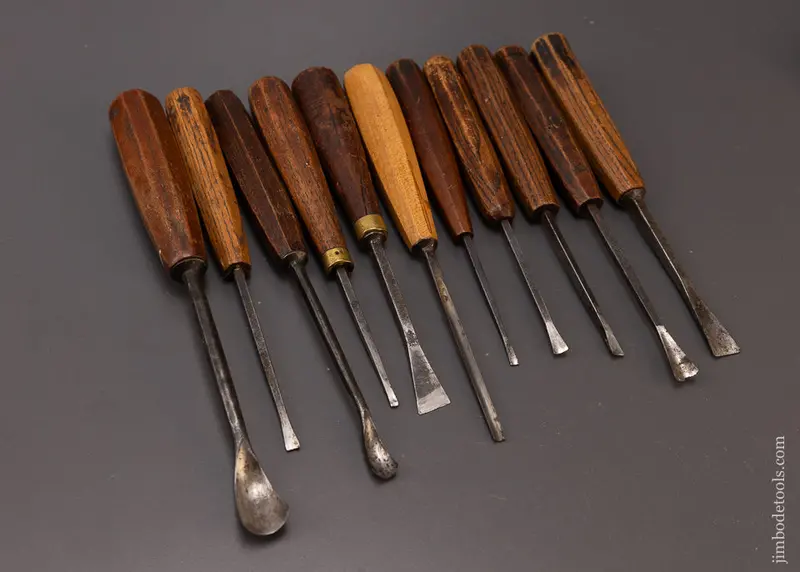 Set Of 11 Herring Bros. Carving Chisels Gouges - 108078 1