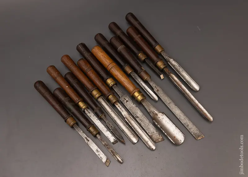 Set Of 13 Rosewood Handled Turning Chisels & Gouges - 112274 1
