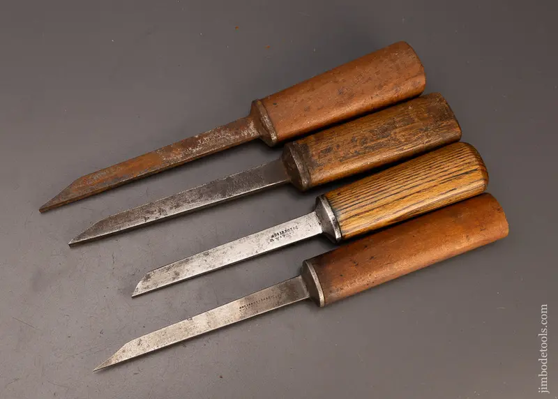Set Of 4 Thos. Ibbotson Pig Sticker Mortise Chisels - 109177 1