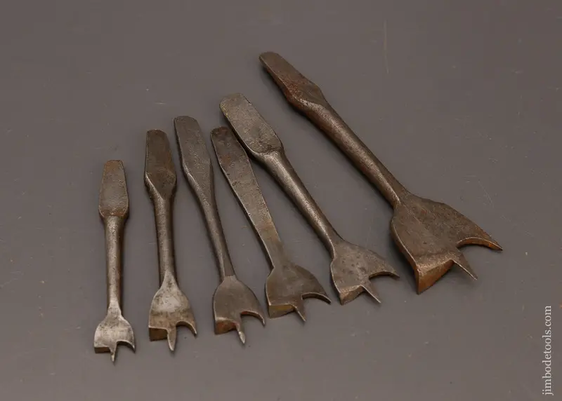 Set Of 6 18Th Century Style Flat Tanged Center Bits - 116713 1