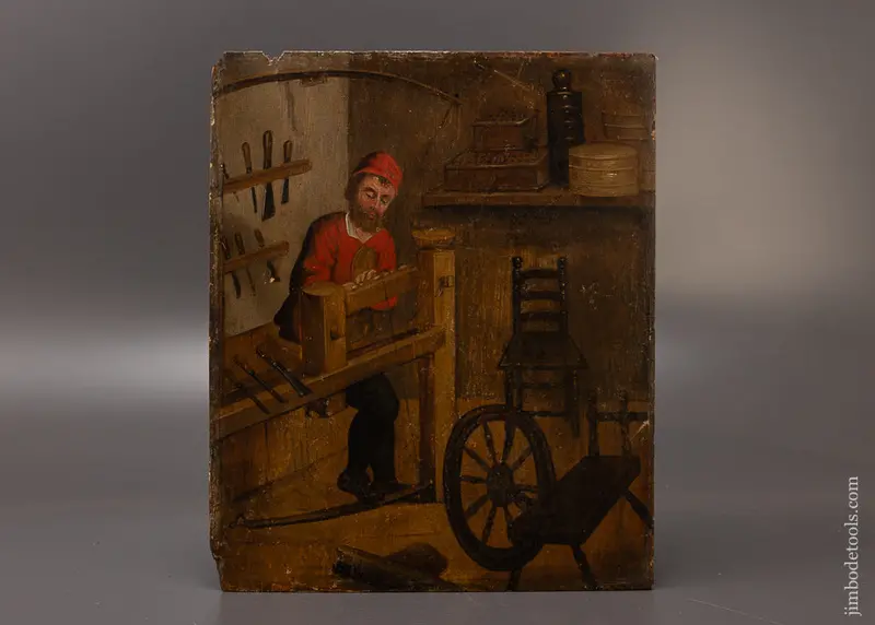 Spectacular Find! 17Th Century Oil On Board Of A Wood Turner’S Workshop With Lathe & Tools - Excelsior 108279 - As Of Aug 2 1