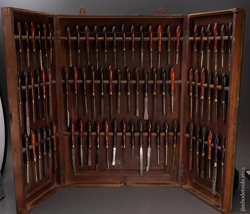 Spectacular Holtzappfel Triptych With 75 Rosewood Handled Ornamental Turning Chisels - 120470 - As Of Apr 17 1