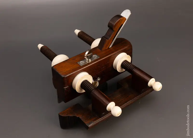 Spectacular Solid Rosewood Solid Nut Screw Arm Plow Plane By J. Denison Ca. 1840-76 - Excelsior 114316 - As Of Dec 13 1