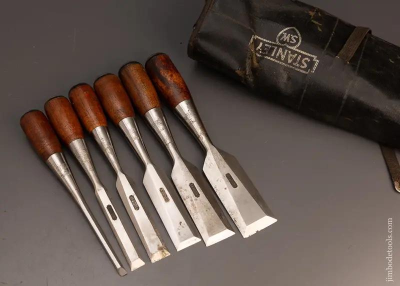 Stanley Everlasting Chisel Set No. 120 Near Mint In Original Roll - 112617 1