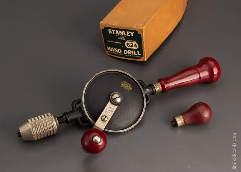 Stanley No. 624 Egg Beater Hand Drill Mint In Box Lid - 105425 1