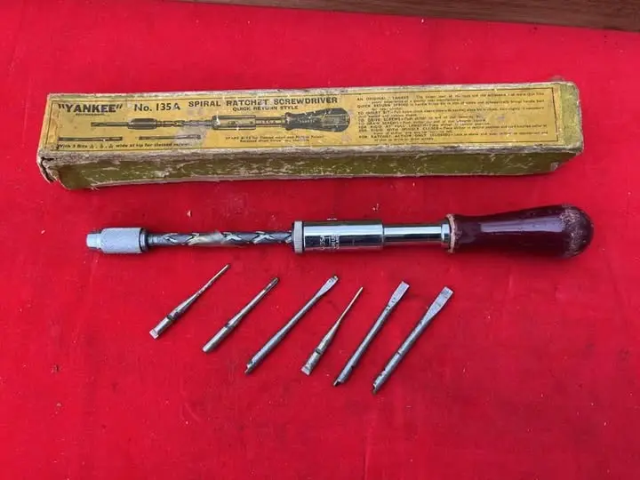 Stanley Yankee No. 135A Spiral Ratchet Screw Driver Near Mint In Box With 6 Bits - 110814 1
