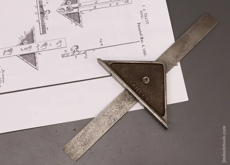 Traut Patent Mar. 4, 1890 Combination Square And Bevel Rare Stanley - Excelsior 111635 1