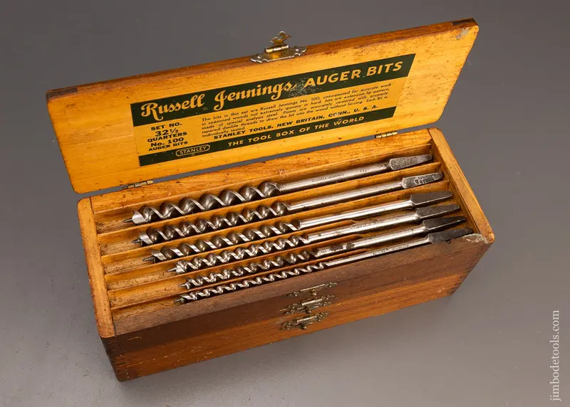 Very Fine Set Of Stanley No. 32 1/2 Russell Jennings Bits 100% Complete - 113133 1
