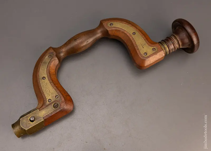Very Rare Booth Mills & Co. Plated Beech Bit Brace - 114516 1