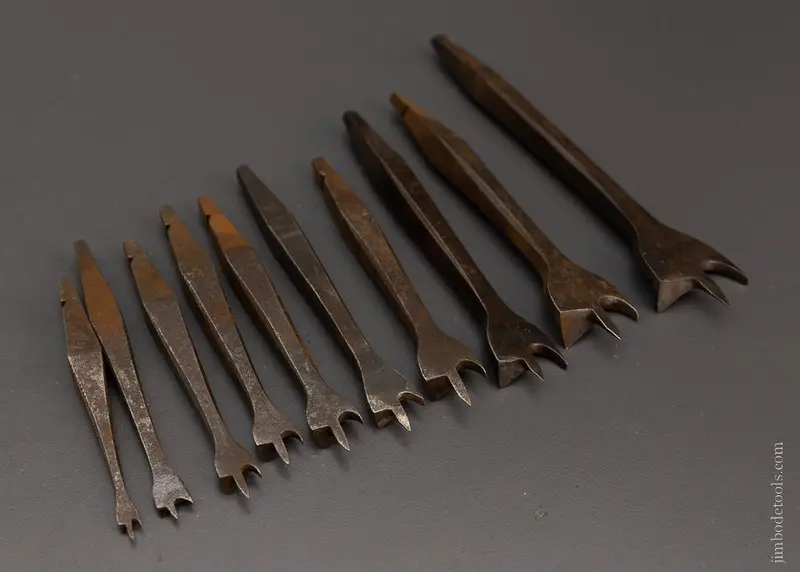 Working Set Of 10 - 19Th Century Center Bits For Bit Brace - 106325 1