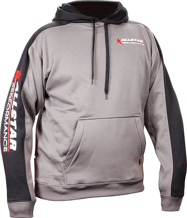 Allstar Performance Hooded Sweatshirt – Silver And Black Team Apparel 1