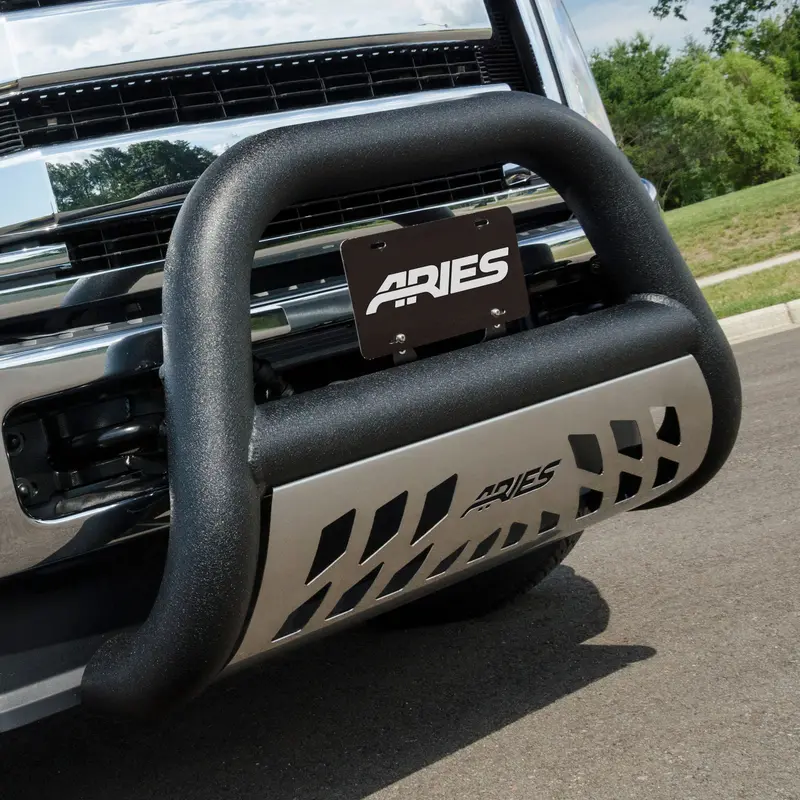 Aries Big Horn 4-Inch Black Aluminum Bull Bar – Compatible With Ford F-250 To F-550 1