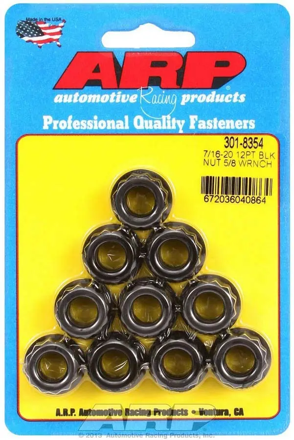 Arp 301-8354 High-Strength 7/16-20 12-Point Nuts – Pack Of 10 1
