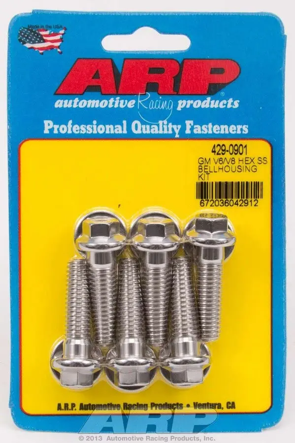 Arp 429-0901 Stainless Steel Bellhousing Bolt Kit For Gm V6/V8 Transmissions 1
