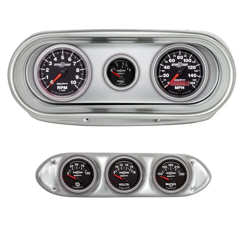 Autometer 2127-12 Direct-Fit Dash Kit – Nova 1962–1965, Sport-Comp Ii Gauges (Tach, Mph, Fuel, Oil, Temp, Volt) 1