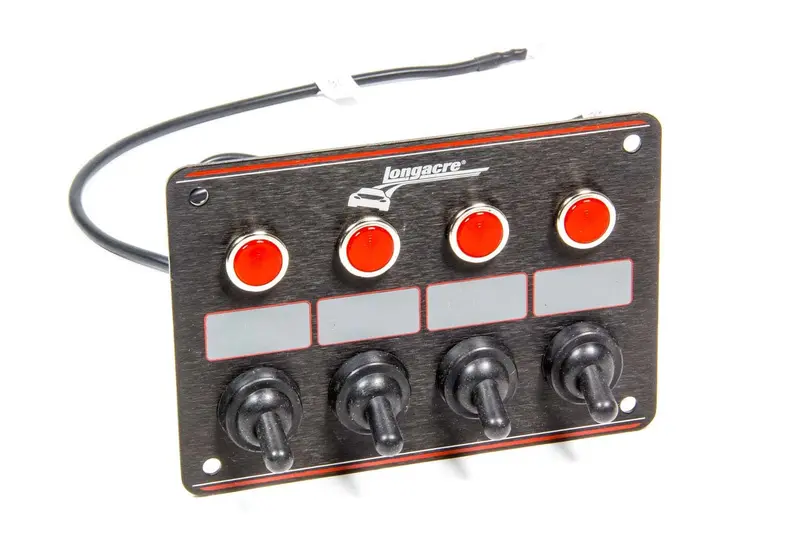 Longacre 4-Switch Black Accessory Panel With Pilot Lights – Model 52-44865 1