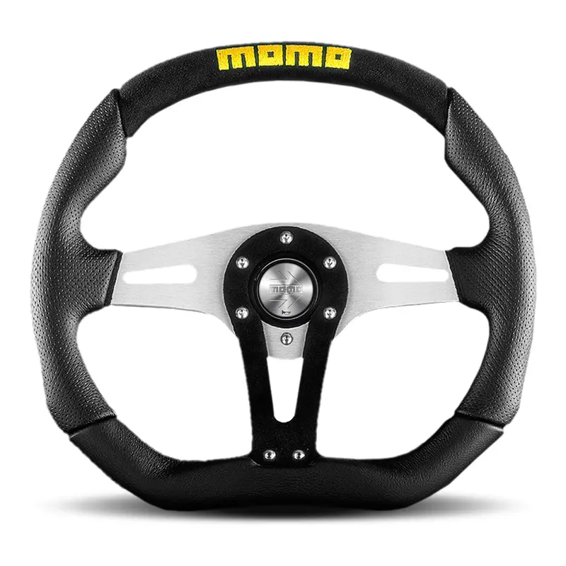 Momo Trk35Bk0B Trek Steering Wheel – Black Leather & Airleather Trim 1