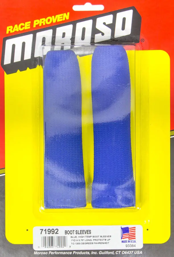 Moroso 71992 High-Temperature Boot Sleeves – Blue, Heat-Resistant Pair 1