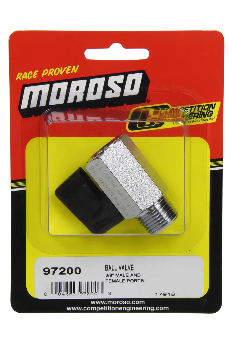 Moroso 97200 3/8" Npt Ball Valve – Male To Female Threaded Connection 1