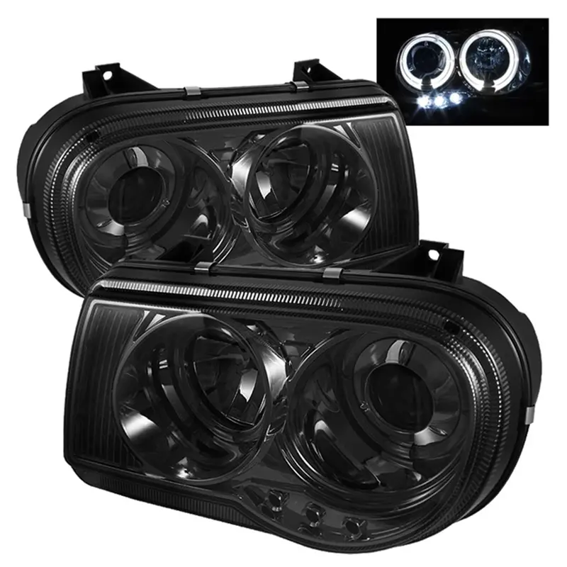 Spyder Auto 5009159 Halo Led Projector Headlights – Smoke Lens, T10 Ultra-White Leds (Pair) 1