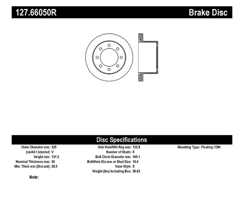 Stoptech 127.66050R Drilled & Slotted Rear Right Brake Rotor – Sport Series 1
