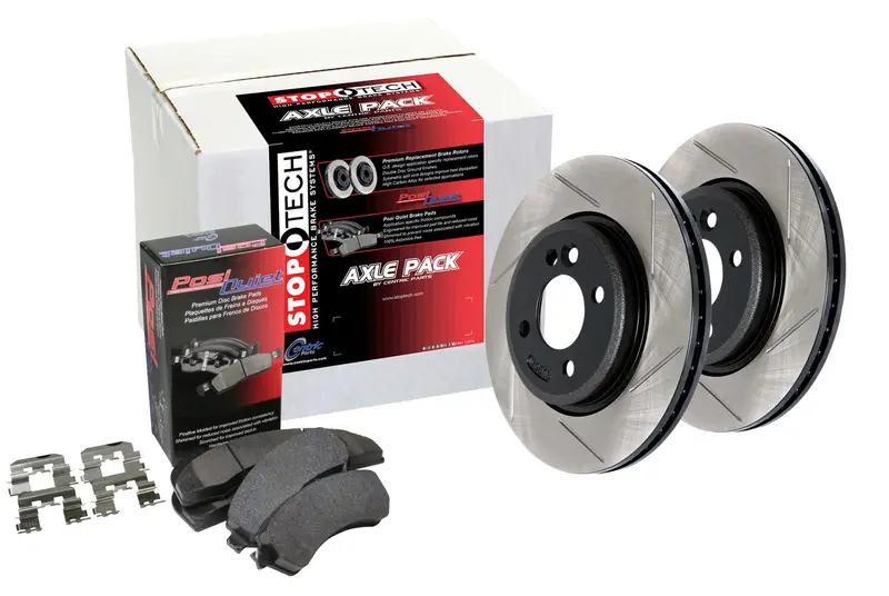 Stoptech 934.44068 Street Axle Pack: Slotted Front And Rear Brake Kit 1