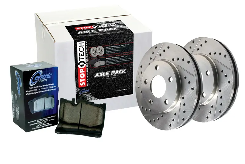 Stoptech Sport Front Brake Kit With Drilled Rotors And Stainless Steel Brake Lines 1