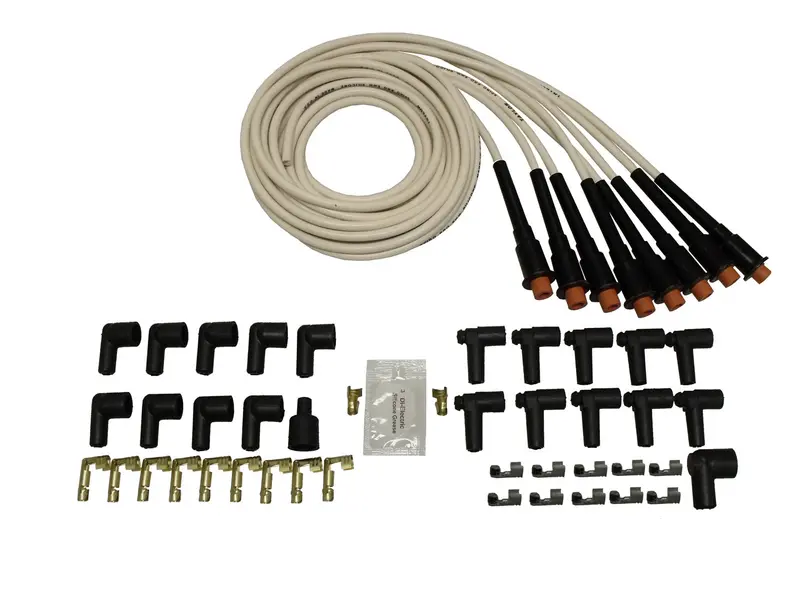 Taylor Cable 75989 8Mm Spiro-Pro Spark Plug Wire Set – Universal 8-Cylinder, Hemi-Compatible, White 1