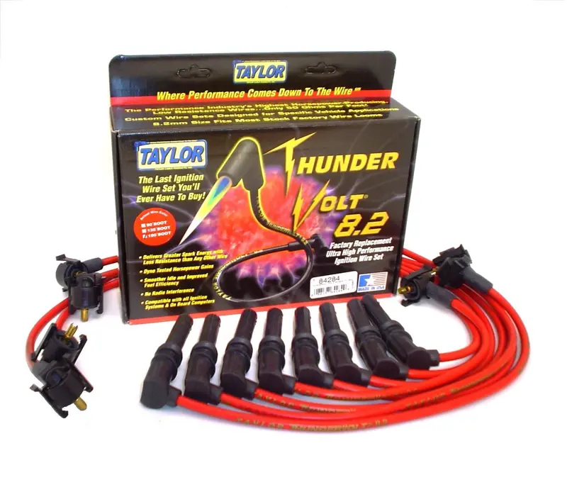 Taylor Cable 84284 Thundervolt 8.2Mm Oe-Style Ignition Wire Set – Red, 9.5" Length, Stock Replacement 1