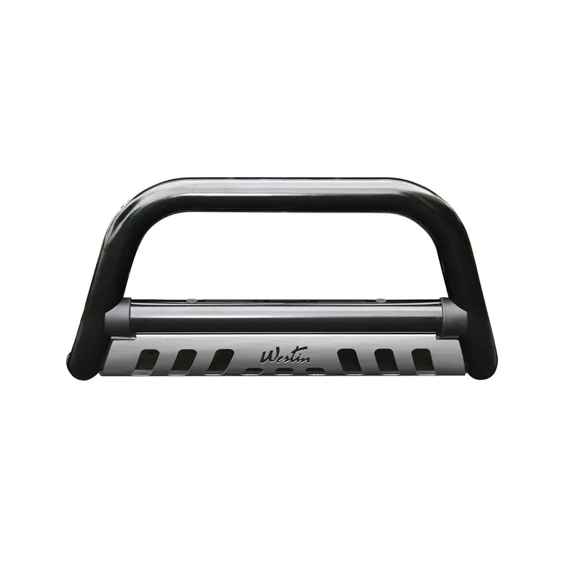 Westin 32-3605 Ultimate Bull Bar – 3-Inch Diameter, Black Powder-Coated Steel With Stainless Skid Plate 1