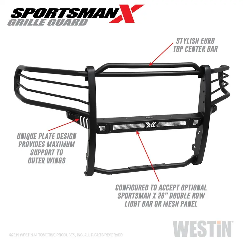 Westin Sportsman X Grille Guard – Textured Black Steel Protection For Off-Road Vehicles 1